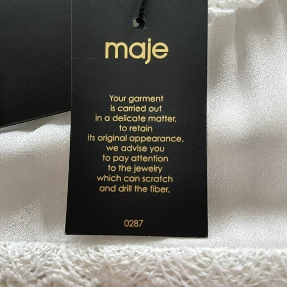 Maje Lava Embroidered Lace Top in Ecru Woman's Sz 1 (US Sz S) NWT - Picture 10 of 11